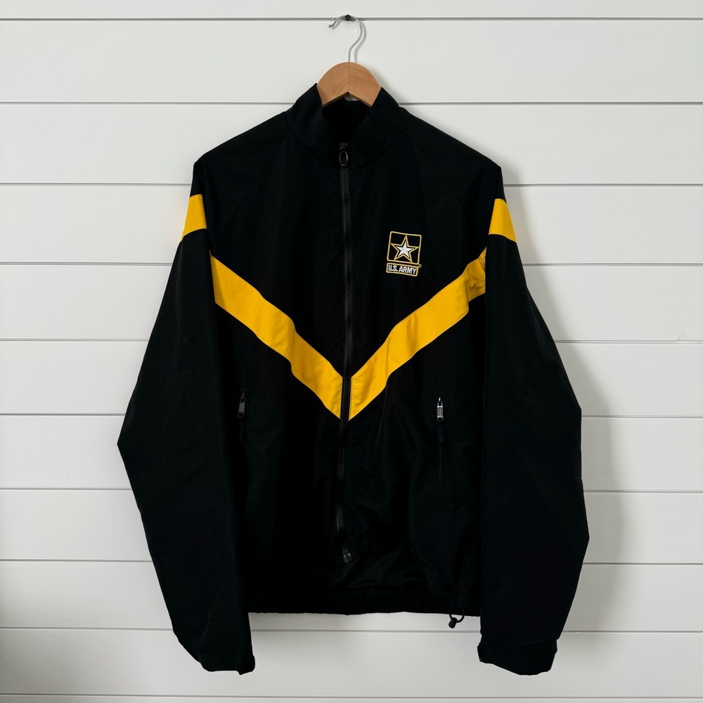 Vintage US Army Black & Yellow Spellout Windbreaker Jacket | Medium